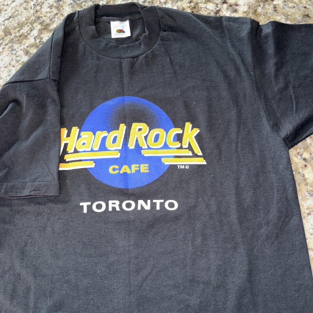 Vintage Hard Rock Cafe 80's Toronto T Shirt Size L Single Stitch Hanes. 5231